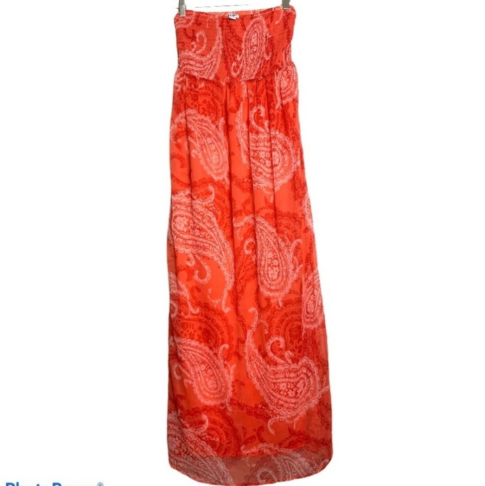 Old Navy Strapless Paisley Print Maxi Dress, S